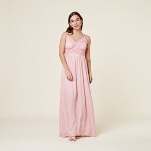 EXIT Smocked Maxi Sundress Women's Strappy Pullover Pink Size S Made in Peru NWT